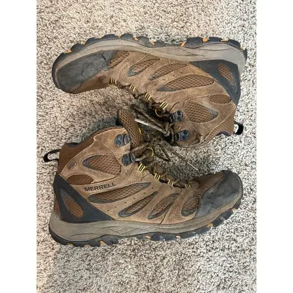 Merrell Men’s Moab 3 Mid Waterproof Hiking Boots Brown Size 11.5 Trail Outdoor